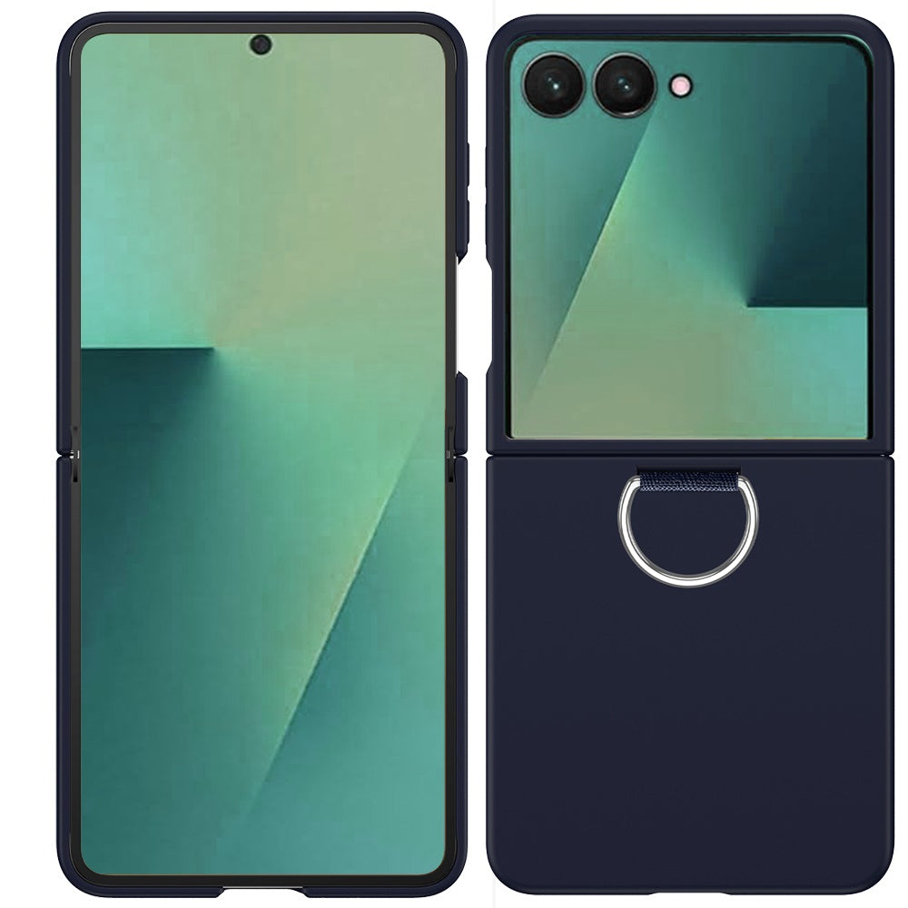 For Samsung Galaxy Z Flip 7 Case with Finger Hook Hybrid Grip Holder, Shockproof Slim Fit Rubber TPU + Hard PC Case Cover