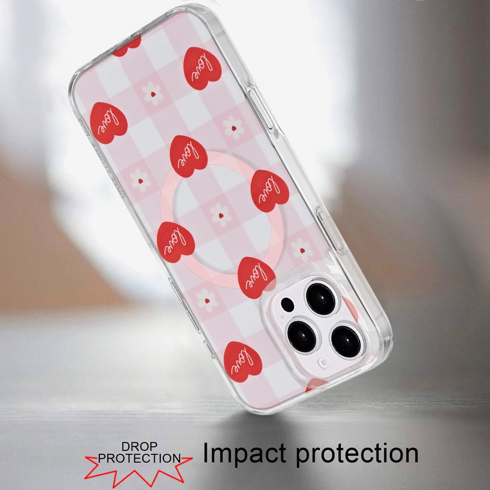 For iPhone 16 Pro Max (6.9") Stylish Pattern Fashion IMD Printed Design TPU Double Layer Slim Shockproof with Magnetic Back Case Cover