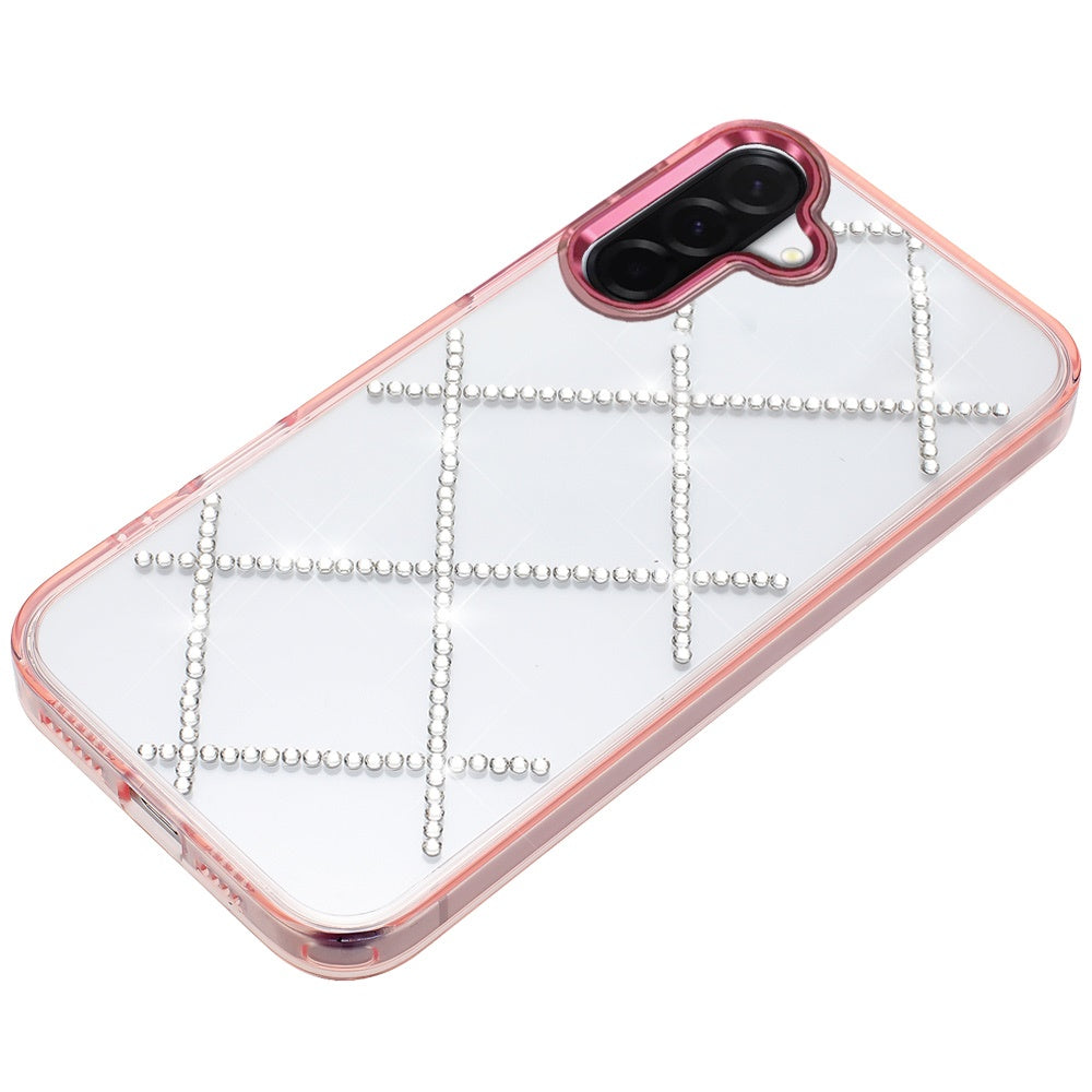 For Samsung Galaxy A37 Gem Glitter Diamond Bling Clear Hybrid TPU Cover, Colorful Shockproof Protective Back, Slim Fit for Women Girls Case Cover
