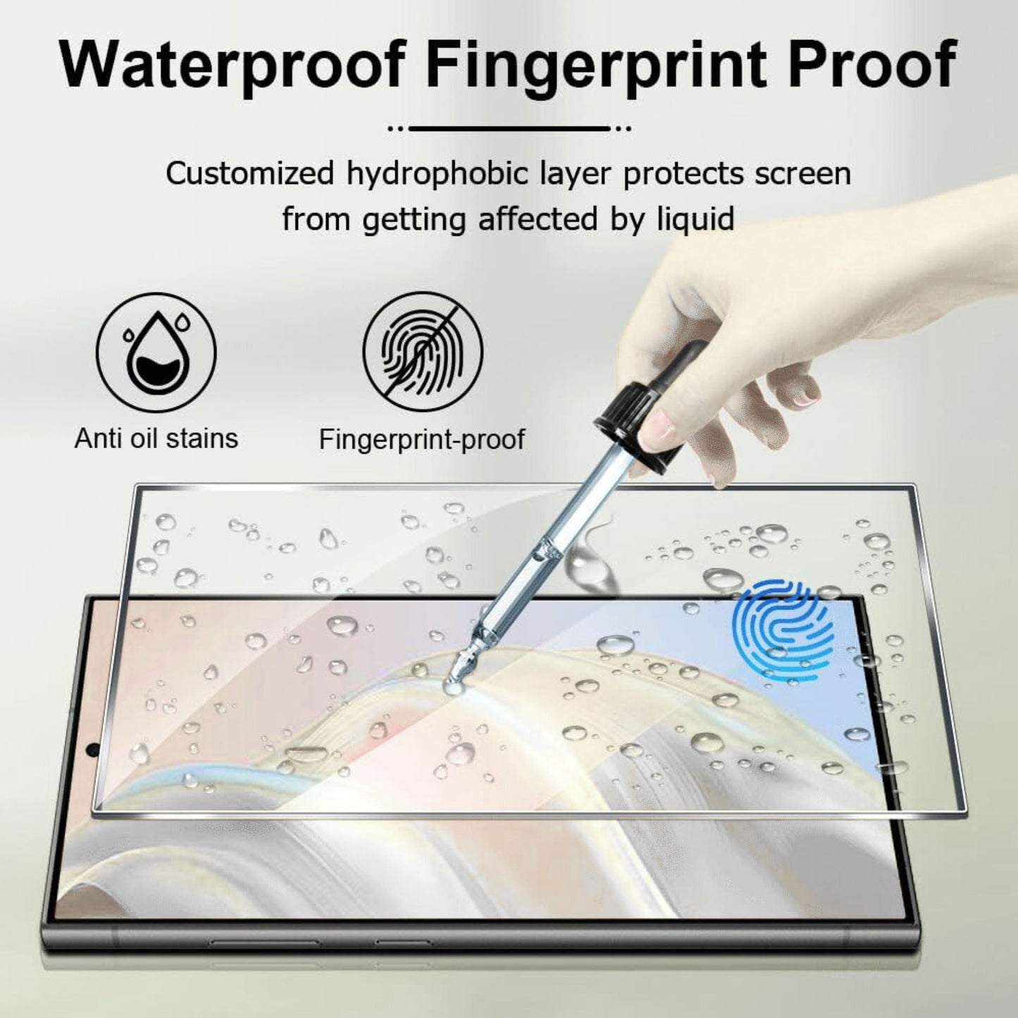 Screen Protector for Samsung Galaxy S23 Ultra Tempered Glass 3D Curved Edge Full Glue Fingerprint Unlock HD Clear Bubble Free Sensitive Touch Screen Guard Cover Tempered Glass