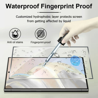 Screen Protector for Samsung Galaxy S23 Ultra Tempered Glass 3D Curved Edge Full Glue Fingerprint Unlock HD Clear Bubble Free Sensitive Touch Screen Guard Cover Tempered Glass