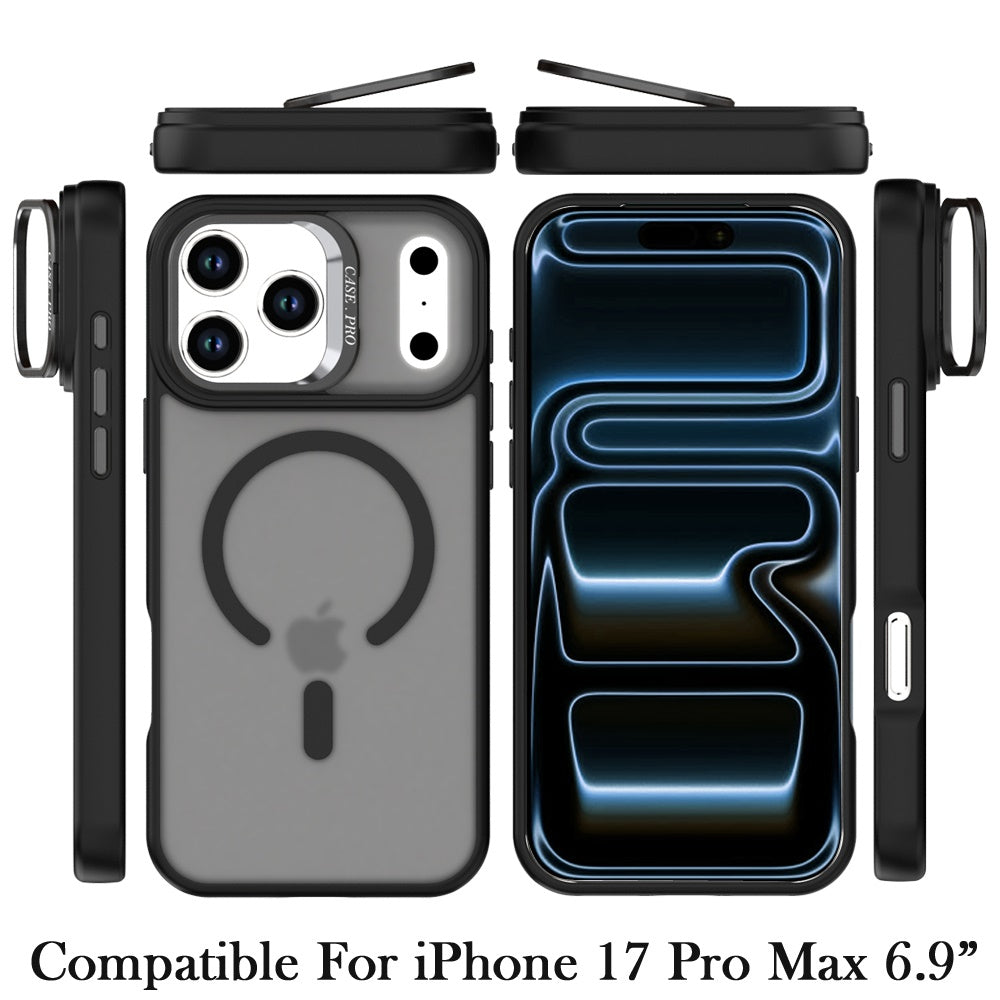 Phone Case for Apple iPhone 17 Pro Max (6.9") Magnetic Shockproof Hybrid Camera Stand Guard Anti Slip Rubber Durable Protective Matte Design Cover