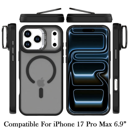 Phone Case for Apple iPhone 17 Pro Max (6.9") Magnetic Shockproof Hybrid Camera Stand Guard Anti Slip Rubber Durable Protective Matte Design Cover