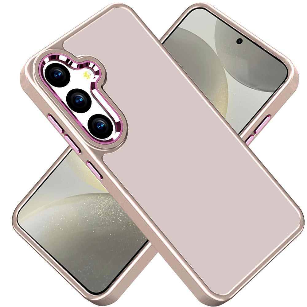 For Samsung Galaxy S25 /S24 Slim Fit Thin Hybrid,Frosted Matte Polished Acrylic Hard PC with TPU Rubber Frame Case Cover