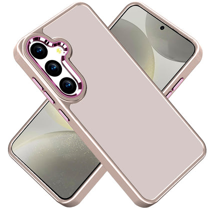 For Samsung Galaxy S25 /S24 Slim Fit Thin Hybrid,Frosted Matte Polished Acrylic Hard PC with TPU Rubber Frame Case Cover