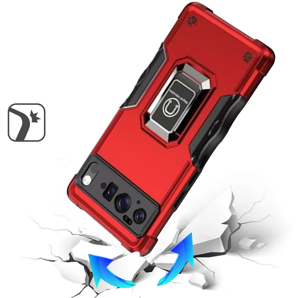 For Google Pixel 10 /Pixel 10 Pro Hybrid Stand Magnetic Ring Holder Kickstand Heavy Duty Rugged Drop Silicone & Hard PC Shockproof Case Cover