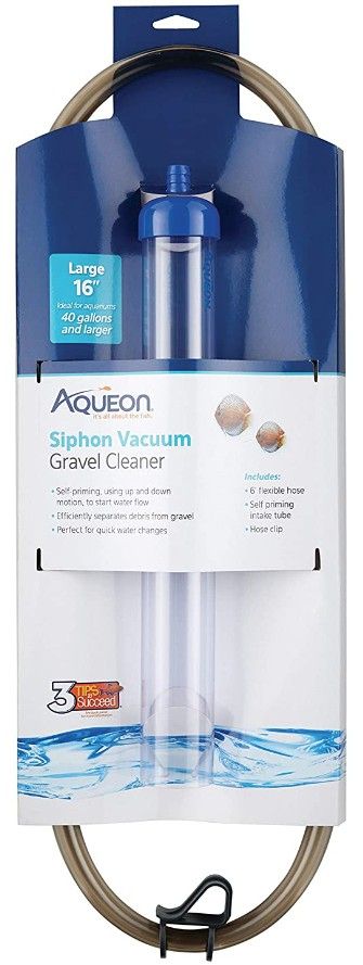 Aqueon Siphon Vacuum Gravel Cleaner [Gravel Vacs] Large - 16" Tube with 6' Hose - (Aquariums 40+ Gallons)