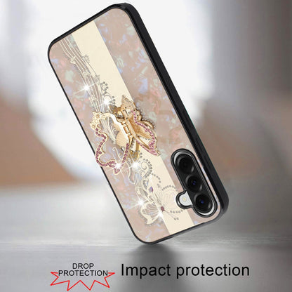 For Samsung Galaxy A57 Diamonds 3D Butterfly Bling Sparkly Glitter Ornaments Engraving Hybrid with Stand Fashion Case Cover