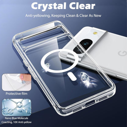 For Google Pixel 10A Hybrid Clear Case Compatible with MagSafe Shockproof Protective Transparent Back, Slim Fit, Wireless Charging Ready Case Cover Clear