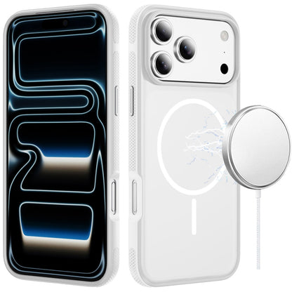 For Apple iPhone 17 Pro (6.3") Super Magnetic Premium Edged Core Matte Thick Hybrid Drop Protection Shockproof Design Case Cover Clear
