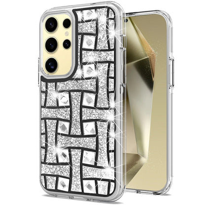 For Samsung Galaxy S25 /S24 Sparkly 3D Design Diamond Shockproof Protective Bling Glitter Rhinestone Hybrid Skin PC & TPU Case Cover
