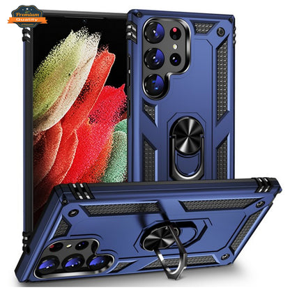 For Samsung Galaxy S26 Ultra Shockproof Hybrid Dual Layer PC + TPU with Metal Ring Kickstand Heavy Duty Armor Shell Case Cover