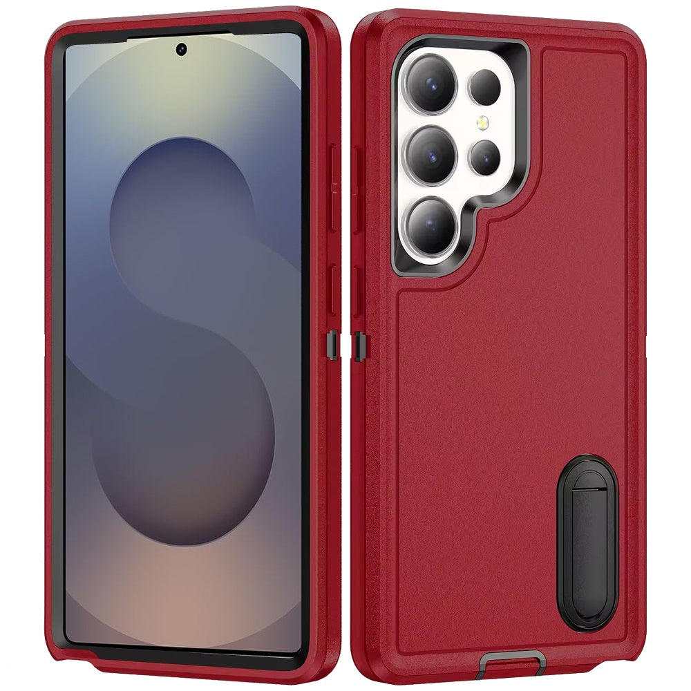 For Samsung Galaxy S26 Ultra Hybrid 3 Layers Hard 3in1 Shockproof with Kickstand Heavy Duty Hard TPU Rubber Anti-Drop Case Cover