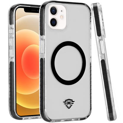 For Apple iPhone 16 Pro (6.3") Premium Hybrid Clear TPU Circle Magnetic [Compatible with MagSafe] Shockproof Color Frame Bumper Case Cover