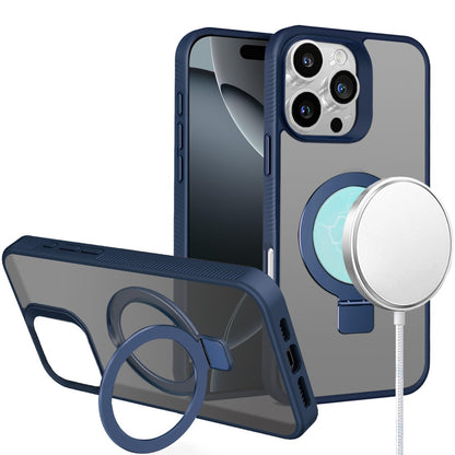 For Samsung Galaxy S26 Ultra Magnetic Circle Kickstand with MagSafe Compatibility, Matte Skin, Rugged Bumper, and Ring Holder Case Cover Blue