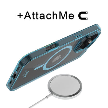For Ultra-sleek Hybrid Slim Hard PC & TPU Compatible with MagSafe, Magnetic Protective Phone Case for Apple iPhone 16 Pro Max - Transparent Blue Case Cover Blue