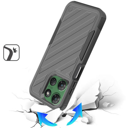 For Motorola Moto G Power 5G 2025 Hybrid lined shockproof dual layer Rugged 2in1 Hard PC & Silicone TPU Non Slip Textured Tough Armor Case Cover