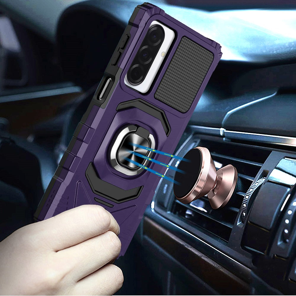 For Samsung Galaxy S25 Fan Edition /Galaxy S25 FE Hybrid Dual Layer with 360° Rotate Magnetic Ring Stand Holder Kickstand TPU Rugged PC Shockproof Case Cover