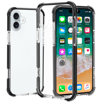 For Apple iPhone 17E /16E Hybrid Transparent Acrylic Rubber Gummy Hard PC Silicone TPU Color Bumper Frame Shockproof Case Cover