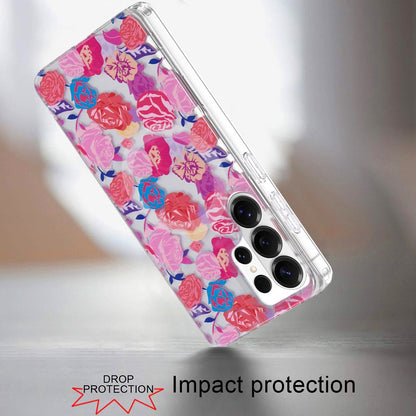 Phone Case for Samsung Galaxy S26 Ultra Shockproof Dual Layer TPU IMD Print Rugged Anti-Slip Grip Drop Protection Scratch Resistant Slim Fit Glossy Floral Heart Aesthetic Cover
