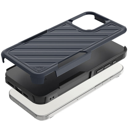 For Boost Mobile Summit 5G Hybrid lined shockproof dual layer Rugged 2in1 Hard PC & Silicone TPU Non Slip Textured Tough Armor Case Cover