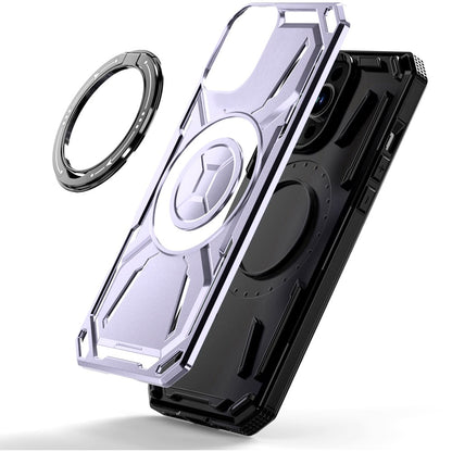 For iPhone 12 / iPhone 12 Pro (6.1") Hybrid Magnetic Ring and 360° Rotational Kickstand with MagSafe Compatible, Military Grade Drop Protection Case Cover Light Purple