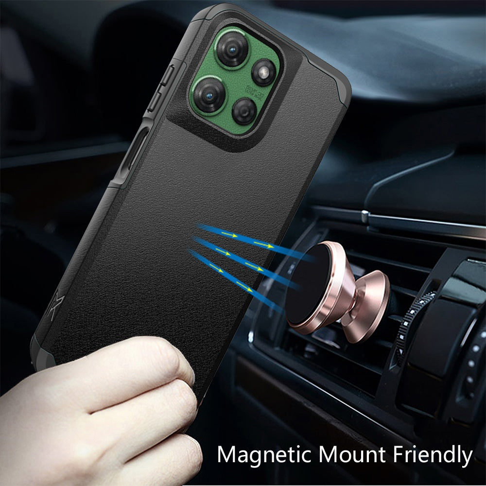 For Motorola Moto G Stylus 5G 2025 Premium Slim Tough 2in1 Hybrid Case Dual-Layer PC TPU Rubber Armor with Shockproof Protection Case Cover Black