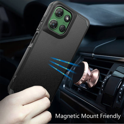 For Motorola Moto G Stylus 5G 2025 Premium Slim Tough 2in1 Hybrid Case Dual-Layer PC TPU Rubber Armor with Shockproof Protection Case Cover Black