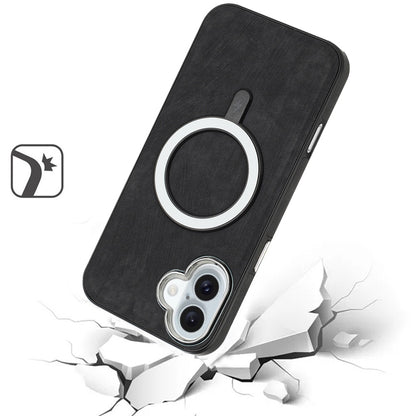 For Apple iPhone 17 Pro Max Fashion PU Vegan Leather Chrome Edge Hybrid, MagSafe Compatible, Durable TPU Hard PC Case Cover