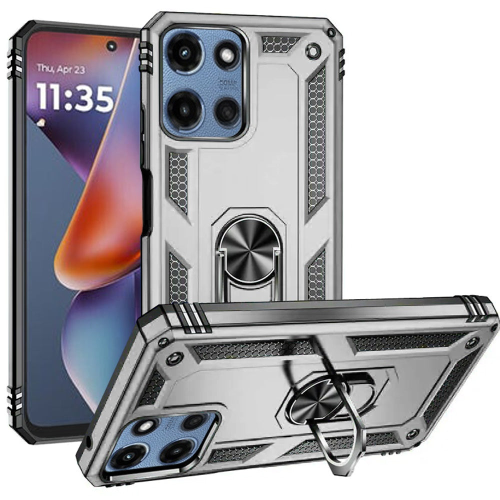 For Motorola Moto G 5G 2026/2025 Hybrid Shockproof Durable 360 Degree Rotatable Ring Stand Holder Kickstand Fit Magnetic Car Mount Case Cover