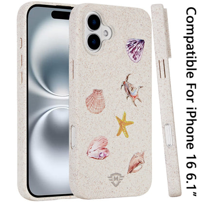 For Apple iPhone 16 (6.1") Eco Friendly Bio-Degradable Design Hybrid Cases Slim Fit Soft TPU Drop Protection Rubber printed Case Cover
