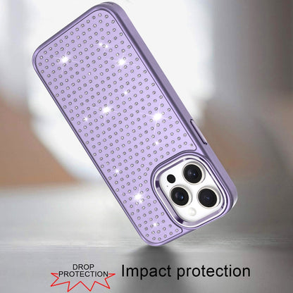 For Apple iPhone 16e Bling Diamond Metallic, Full Sparkle Chrome Edged Hybrid Protective Shockproof Case Cover
