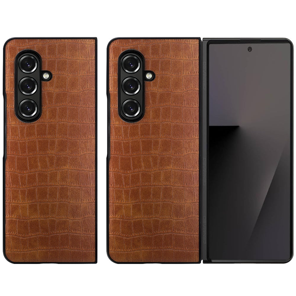 For Samsung Galaxy Z Fold 7 PU Vegan Leather Case, Premium Snap-On Hard Shell Cover, Slim Fit Protective Matte Finish Case Cover