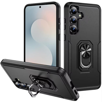 For Samsung Galaxy S26 Hybrid Tough Strong Dual Layer Hard PC TPU with Magnetic Ring Stand Heavy-Duty Armor Design Case Cover