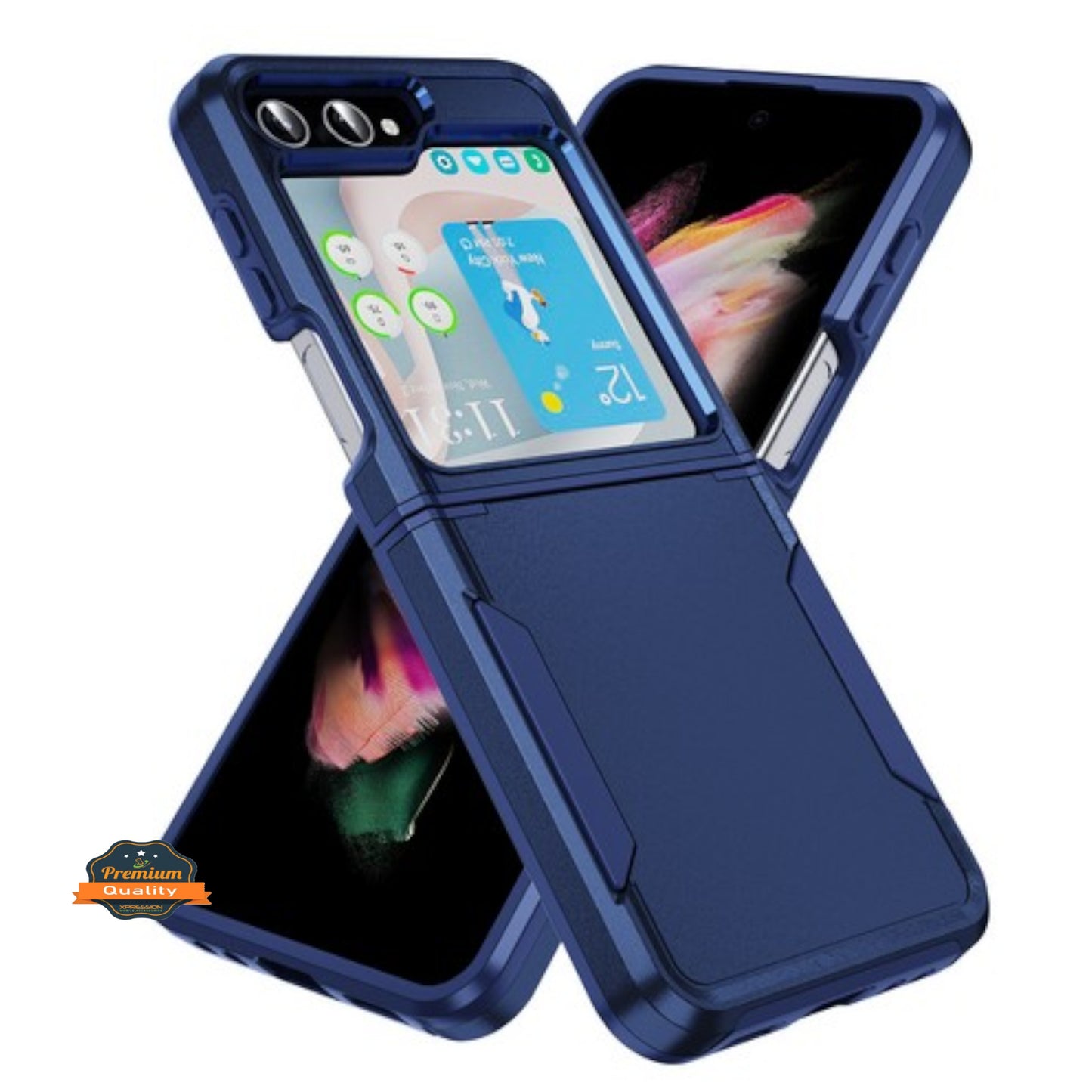 For Samsung Galaxy Z Flip 7 Rugged Heavy-Duty Dual Layer Military-Grade, Rubber TPU Defender, Hybrid Shockproof Case Cover