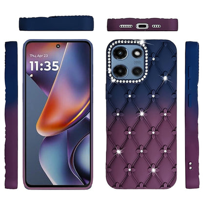 Phone Case for Motorola Moto G 5G 2026 / 2025 Floral Glitter Shimmer Bling Hybrid Shockproof Anti Slip Thick TPU Protective Stylish Design Cover