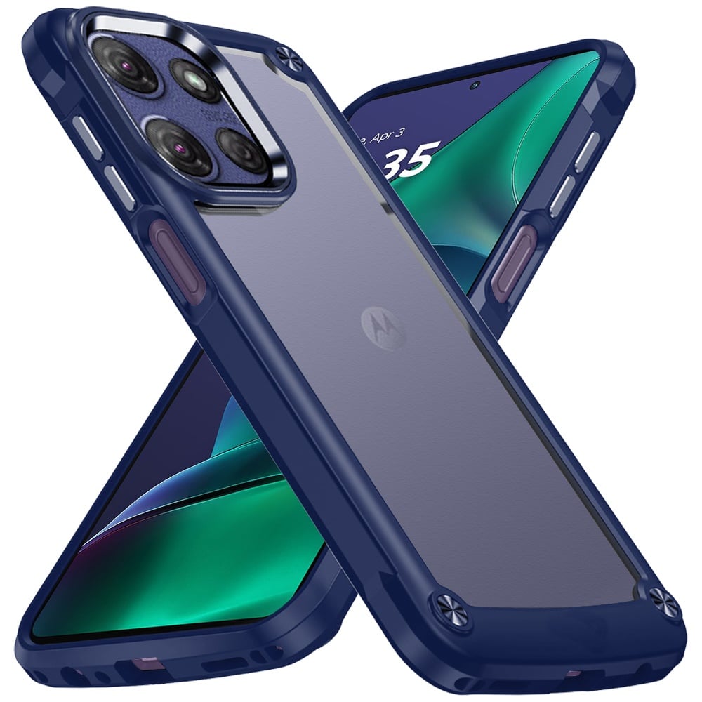 For Motorola Moto G Stylus 5G 2026 /2025 Hybrid Transparent Rubber with Metal Buttons & Camera Edges Hard TPU Corner Frame Bumper Case Cover