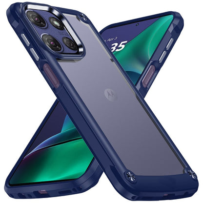 For Motorola Moto G Stylus 5G 2026 /2025 Hybrid Transparent Rubber with Metal Buttons & Camera Edges Hard TPU Corner Frame Bumper Case Cover