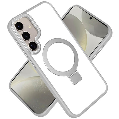 For Samsung Galaxy S25+ /S25 Plus /S24+ Plus Magnetic Metal Matte with Built-in MagSafe Stand, Hybrid Shockproof Armor, TPU Frame Case Cover