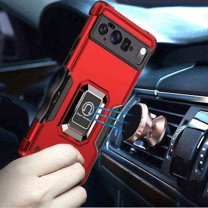 For Google Pixel 10 /Pixel 10 Pro Hybrid Stand Magnetic Ring Holder Kickstand Heavy Duty Rugged Drop Silicone & Hard PC Shockproof Case Cover