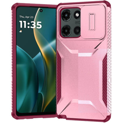 For Motorola Edge 2025 Slim Fit Shockproof Hybrid with Slide Camera Window Covering, Rugged Tpu Silicone Hard PC Bumper Case Cover