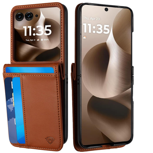 For Motorola Razr+ PLUS (2025 /2024) Wallet Case PU Leather Back Storage with Card ID Slot, Pocket Holder, Hybrid Protective Case Cover