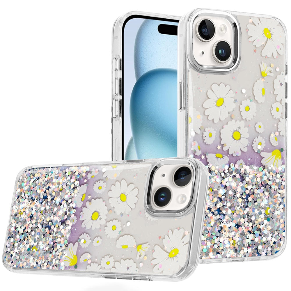 For Apple iPhone 16e Fashion Beautiful Epoxy Design Hybrid Fashion Stylish TPU Protective, Shockproof Hybrid PC Case Cover