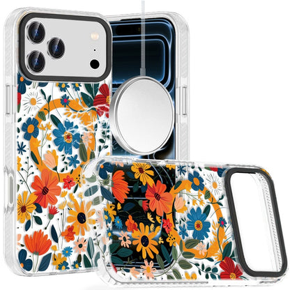 For Apple iPhone 17 Pro Max Magnetic Hybrid Stylish Design IMD Pattern, Compatible with MagSafe, Slim TPU Case Cover