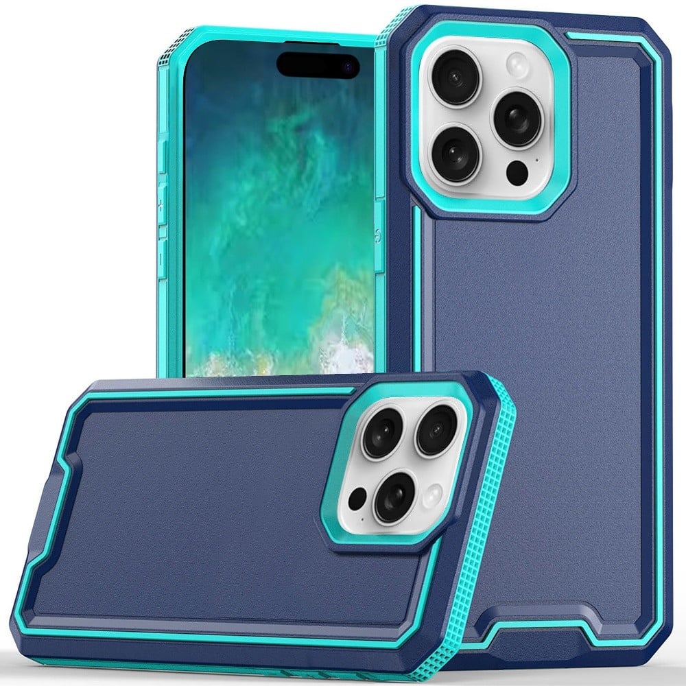 For iPhone 16 Pro Max (6.9") Tough Modern Fused Hybrid Armor Hard PC TPU Rubber Shockproof Drop Protection Impact Case Cover Red
