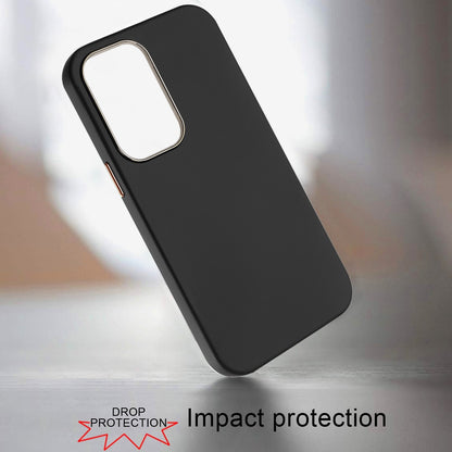 For Apple iPhone 17E /16E Slim Classic Hybrid Around Rubber Gummy Gel Slick Hard PC Silicone TPU Chromed Button Case Cover