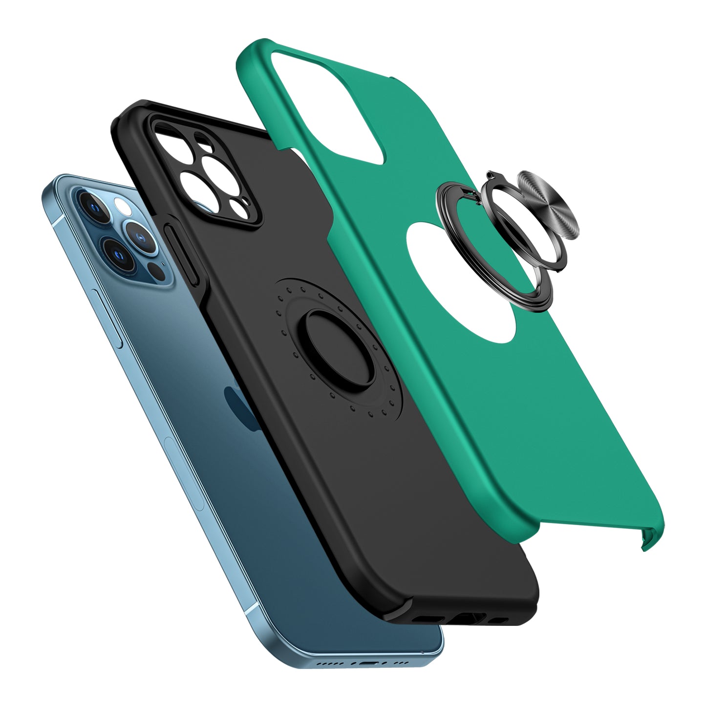 For Samsung Galaxy S25 EDGE Hybrid 360 Degree Rotatable Metal Invisible Ring Stand Holder Slim Fit Magnetic Car Mount Shockproof Case Cover Green