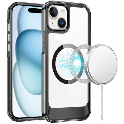 For Apple iPhone 16 (6.1") Transparent HQ Hybrid Slim, Shockproof, Compatible with MagSafe wireless charging & Military-Grade Case Cover