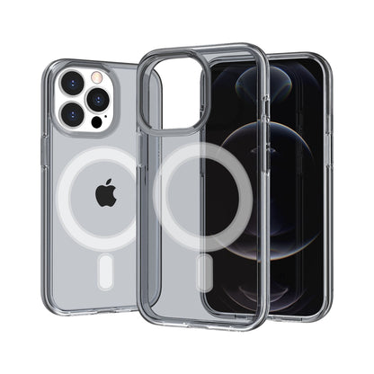 For Samsung Galaxy S23 Ultra MagSafe Compatible Transparent Hybrid Case with Magnetic Circle, Shock Absorption TPU Rubber Case Cover Clear