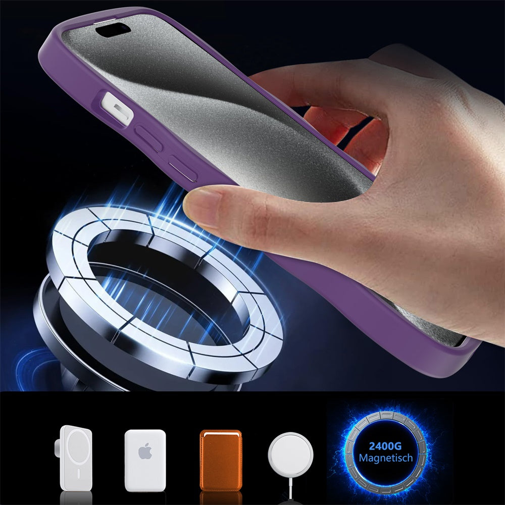 For Apple iPhone 15 Pro Max Grip Hand Magnetic Hybrid Case Shockproof Protection Matte Skin Rubber TPU + PC Case Cover